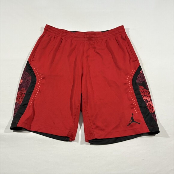 Men's Air Jordan Flight Y2K Dri-Fit Red Black Basketball Shorts Athletic Sz M - Picture 1 of 12